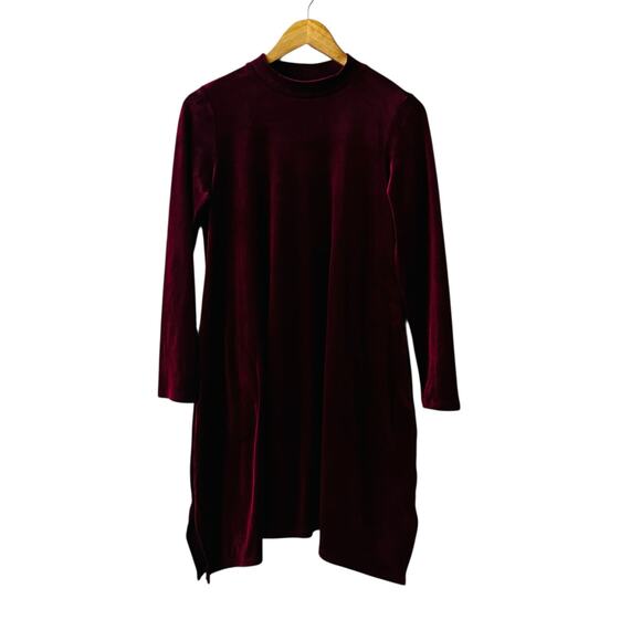 J. Jill Burgundy Long Sleeve Tunic Top Size S Small Petite - Picture 2 of 7